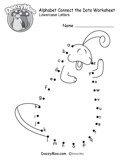 Alphabet Connect the Dots Worksheets (Free Printables) - Doozy Moo