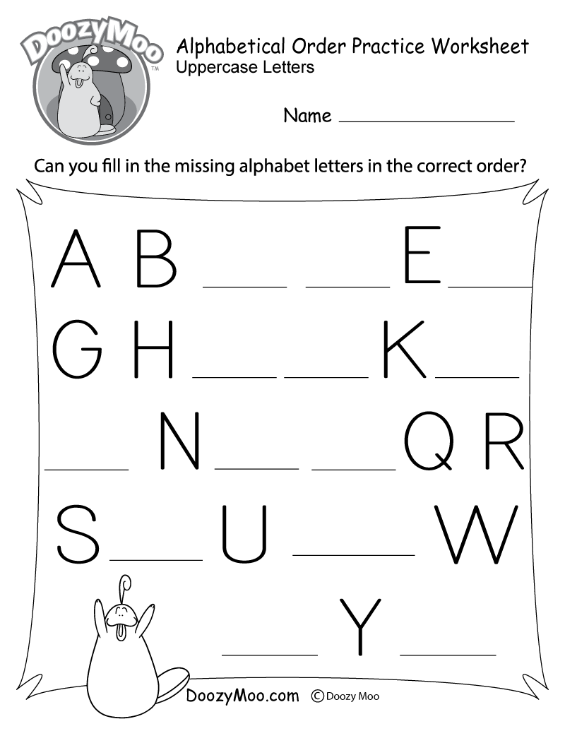 Alphabetical Order Practice Worksheet (Free Printable
