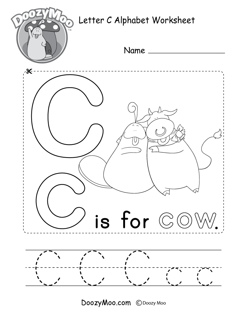 Letter A Alphabet Activity Worksheet - Doozy Moo