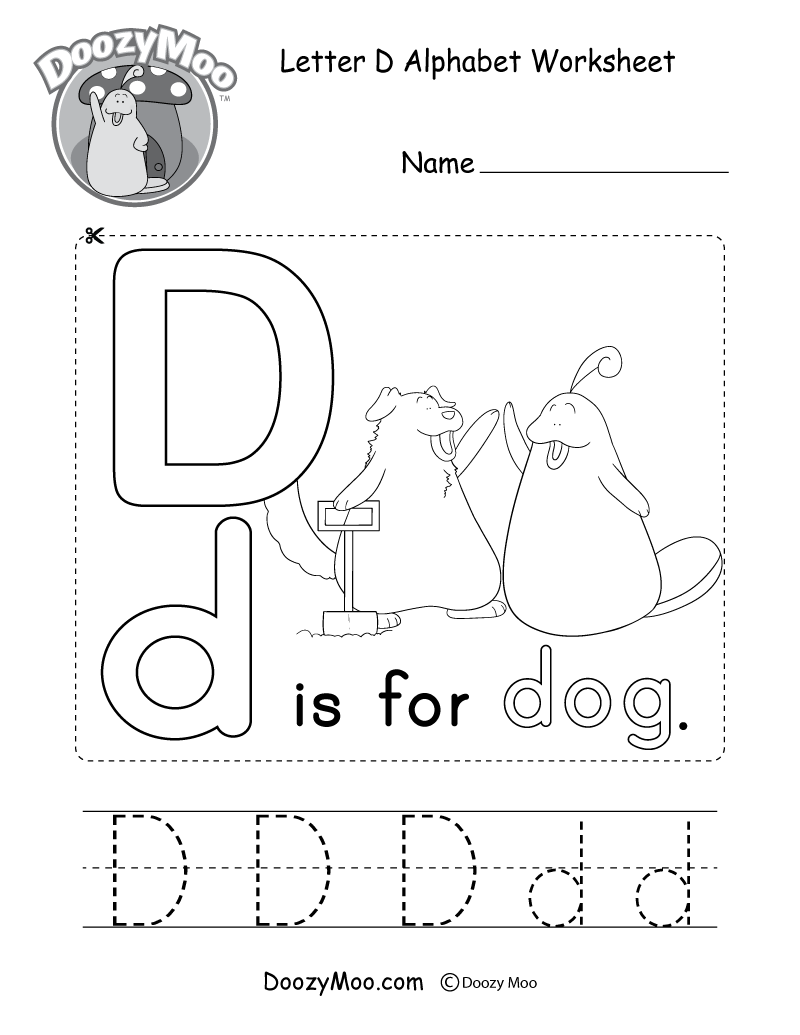 Letter of the week: LETTER D-NO PREP WORKSHEETS- LETTER D Alphabet