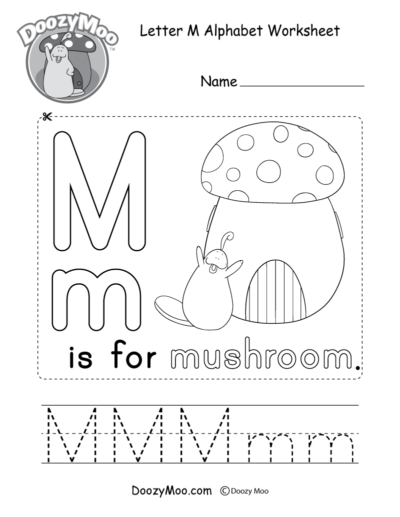 Letter M Alphabet Activity Worksheet  Doozy Moo