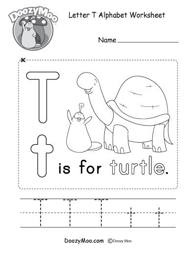 Letter T Alphabet Activity Worksheet - Doozy Moo