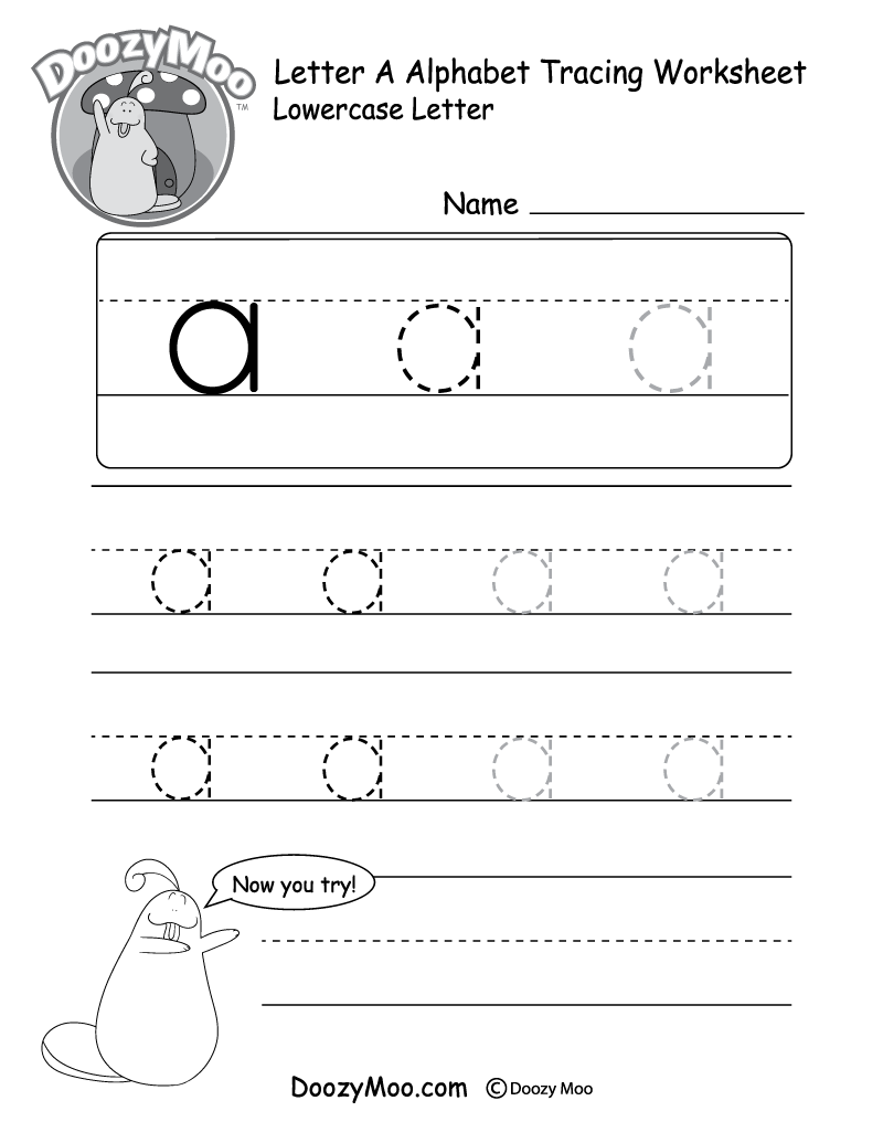 Lowercase A Tracing Worksheets