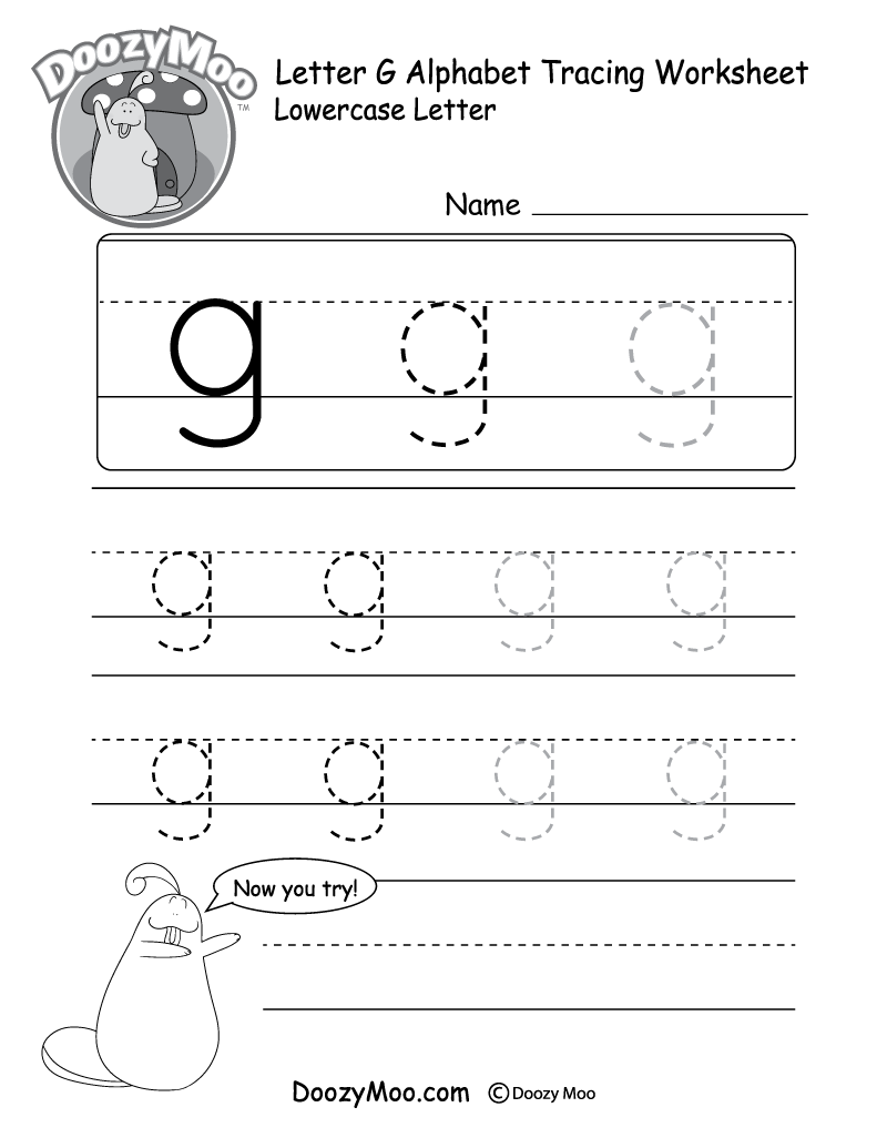 Lower Case Letter G Worksheet