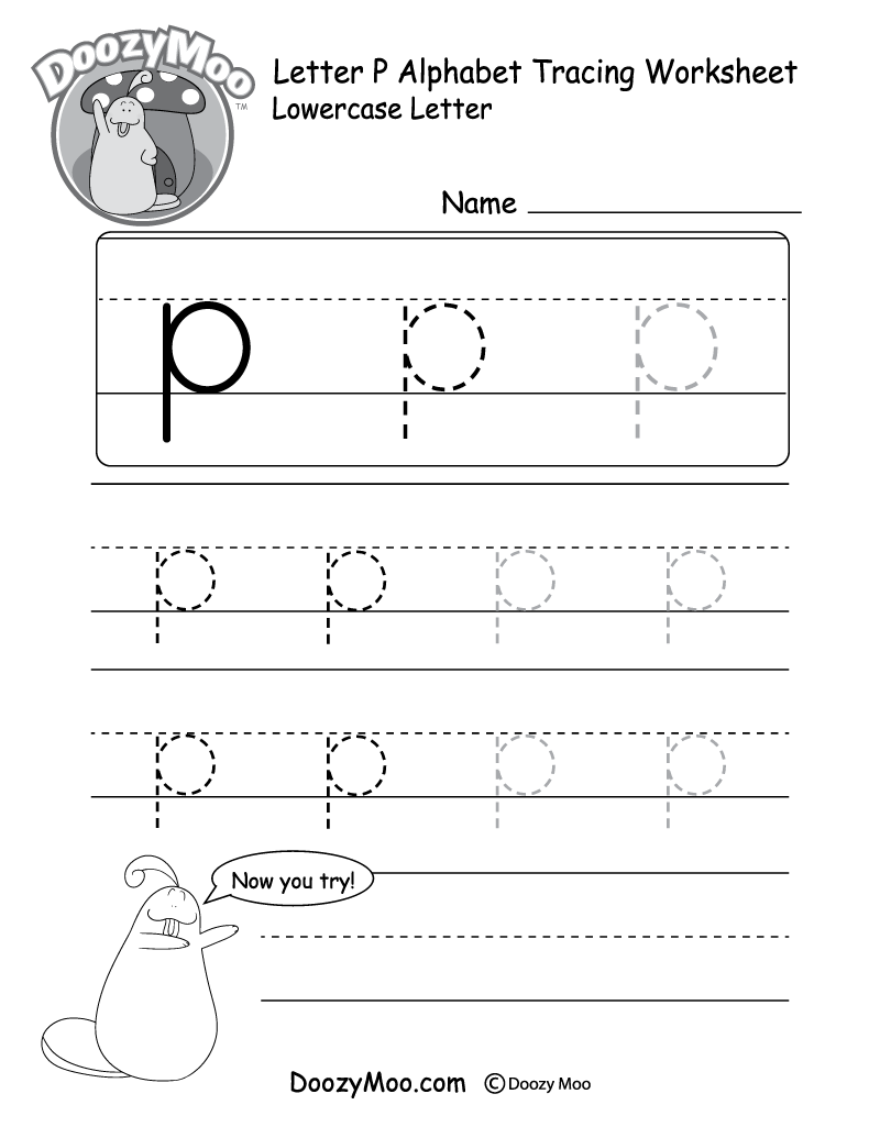 Uppercase Letter P Tracing Worksheet Doozy Moo