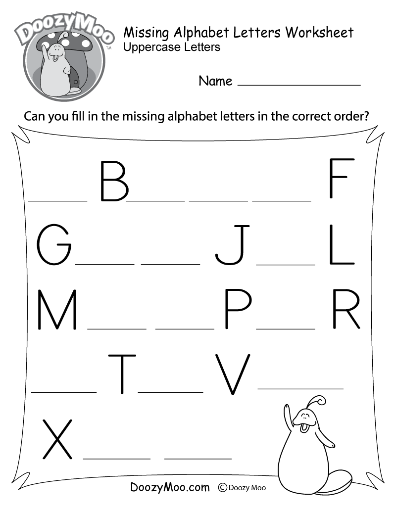 Missing Alphabet Letters Worksheet