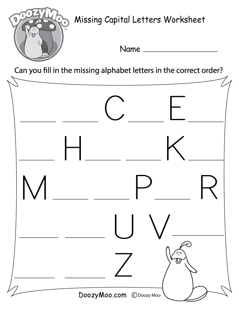 Missing Capital Letters Worksheet