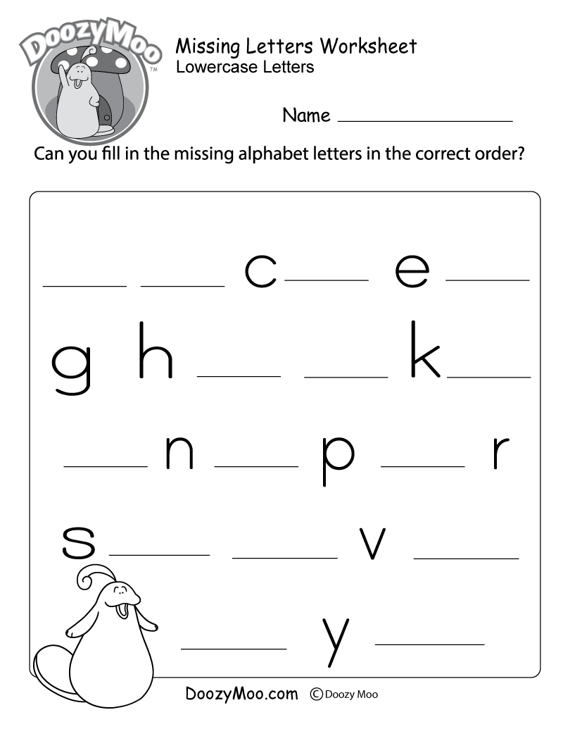 Missing Letters Worksheet