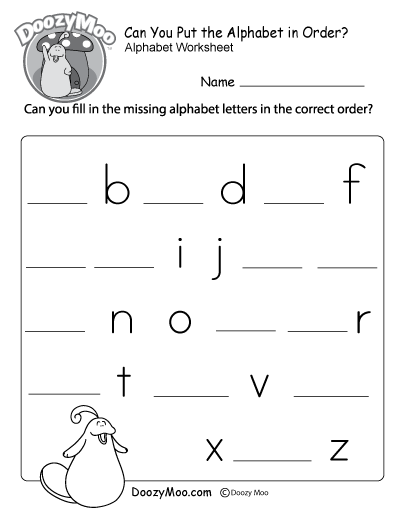 Can You Put the Alphabet in Order? (Free Printable Worksheet)