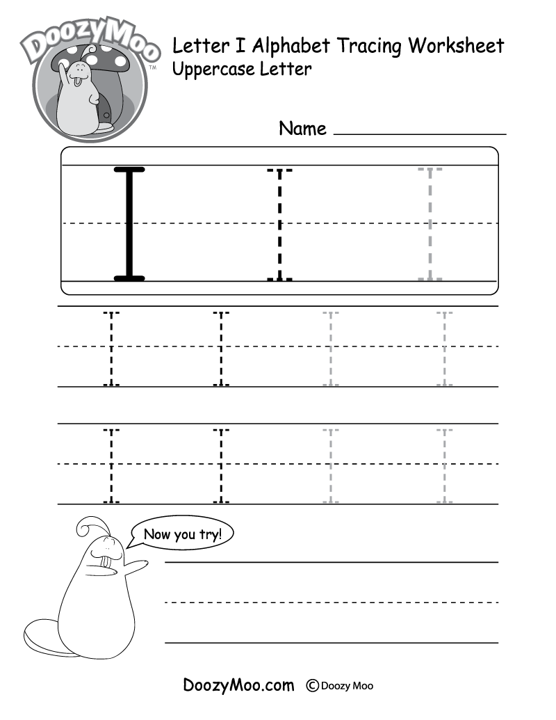 Tracing Uppercase Letters: I - ELA Worksheets - SplashLearn