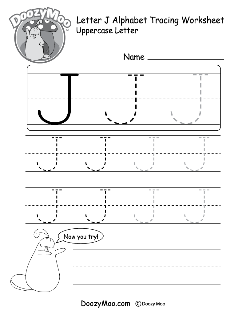 letter j tracing worksheets