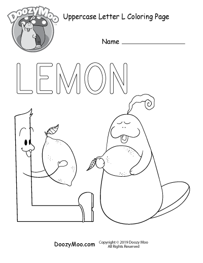 Cute Uppercase Letter L Coloring Page (Free Printable) - Doozy Moo