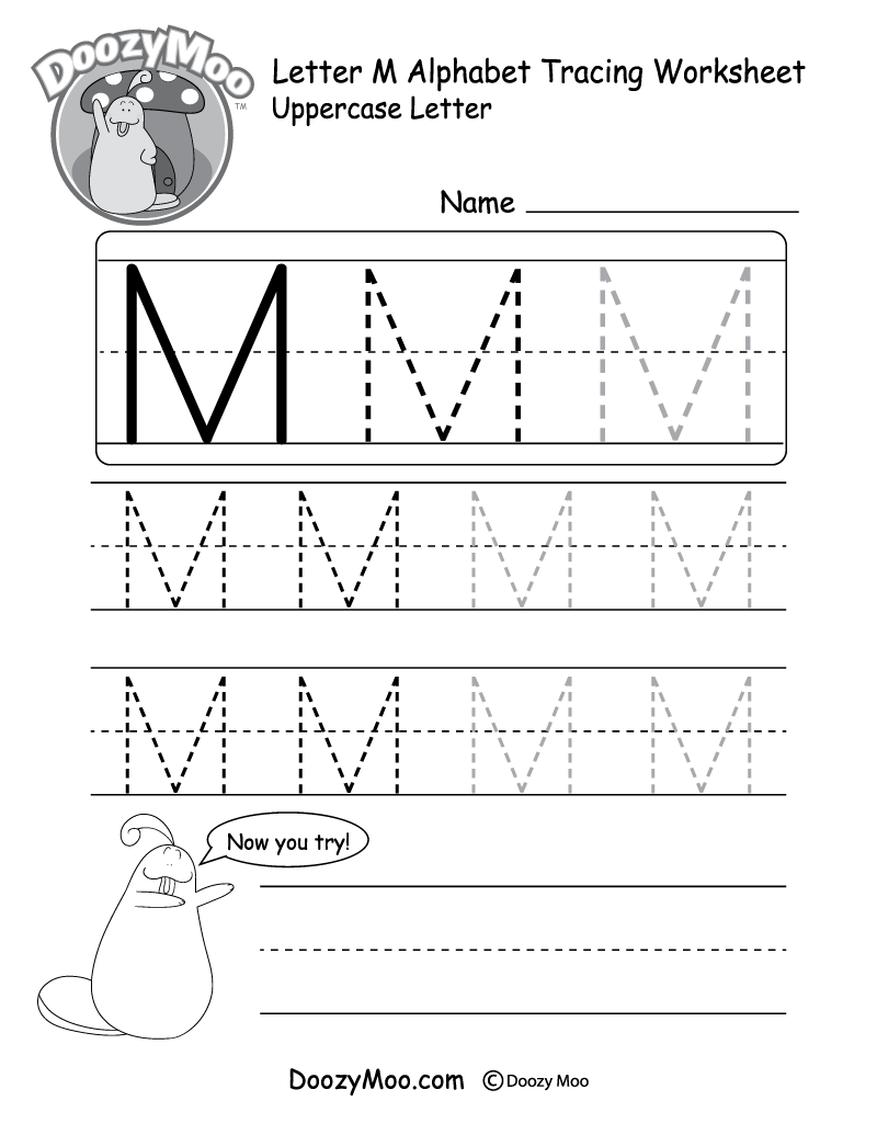 Uppercase Letter M Tracing Worksheet