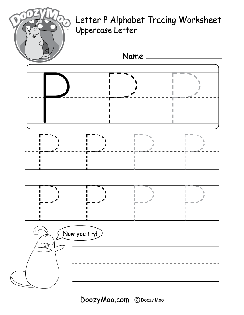 Uppercase Letter P Tracing Worksheet