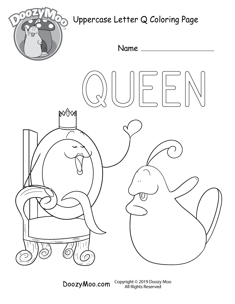 Download Cute Uppercase Letter Q Coloring Page (Free Printable ...