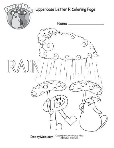 Cute Uppercase Letter R Coloring Page (Free Printable) - Doozy Moo