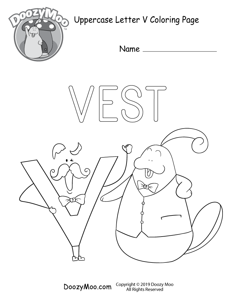 animal coloring pages with the letter v