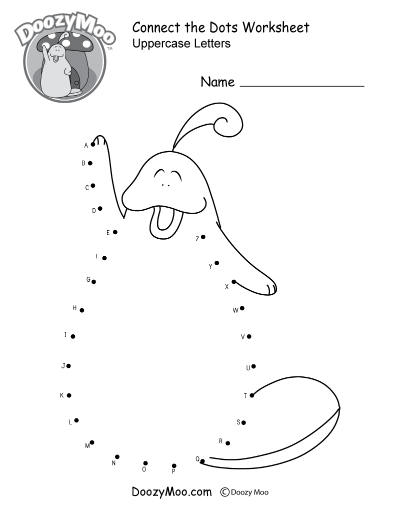 Uppercase Letters Connect the Dots Worksheet