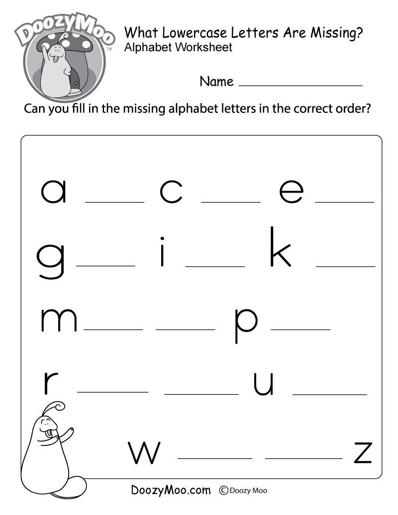 What Letters Are Missing? (Free Printable Worksheet) - Doozy Moo